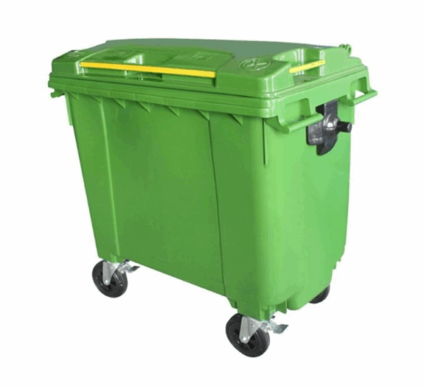 Green Bulk Wheelie Bin 660L