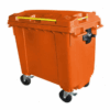 Orange Bulk Wheelie Bin 660L