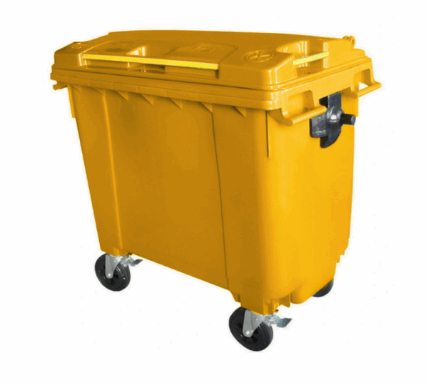 Yellow Bulk Wheelie Bin 660L